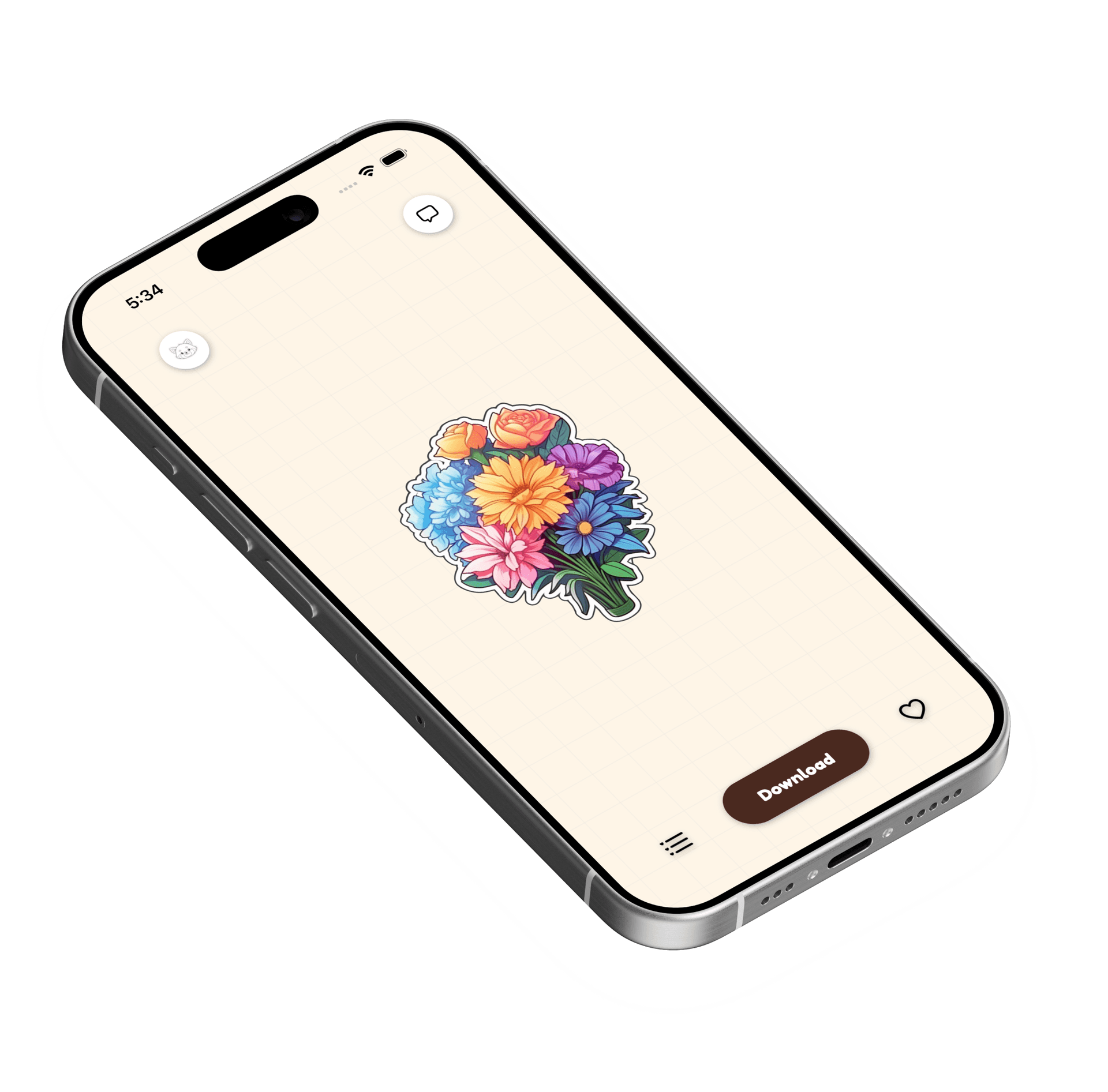 Démo de l'application sutekka montrant une collection d'autocollants mignons pour journaux numériques